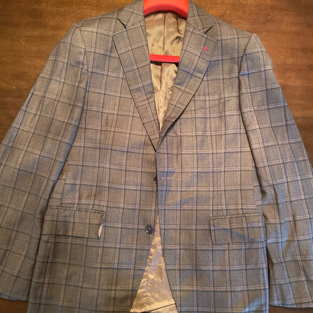 Isaia Men's NWOT Brown Plaid Blazer 48R EU/38 US Made in Italy Orig. MSRP $3249